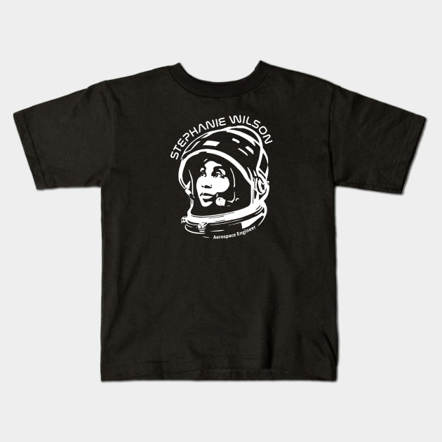 Women in Space: Stephanie Wilson Kids T-Shirt by photon_illustration